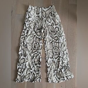 Zara - Wide leg flowy snake print trousers